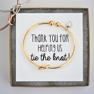 I couldn’t tie the knot without you, bridesmaid proposal, rose gold, tie the knot, knot bracelet, multiple sets of bridesmaid bracelet