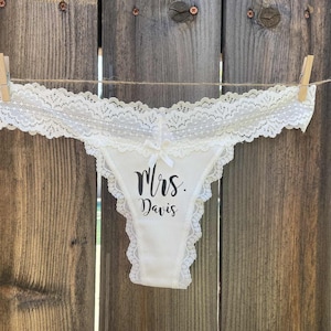 Custom Panty|Personalized Panty|Custom Bride Panty|Custom Bride Thong|Bridal Shower Gift|Bachelorette Party Panty|mrs panty,mrs. underwear