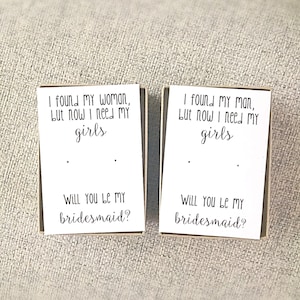 Encontré mi wo / hombre pero todavía necesito a mis chicas, gracias por ser mi dama de honor, regalo de dama de honor, atar el nudo, joyero kraft, tarjeta de pendiente