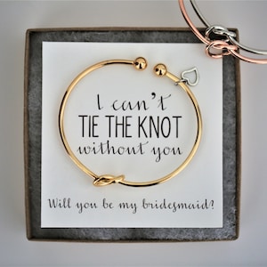 IMPERFECT!!! SECONDS BATCH | I can&#39;t tie the knot without you, will you be my bridesmaid|bridesmaid proposal|gold|tie the knot|knot bracelet