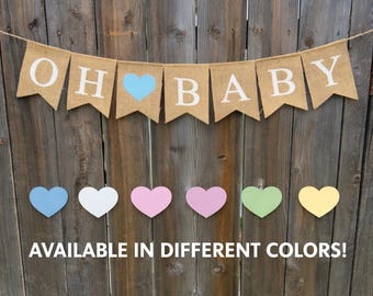 Oh Baby Banner, Baby Shower Banner, Burlap Banner, Name Banner, Oh Baby! Baby Shower sign, oh boy banner, baby girl banner, baby boy banner