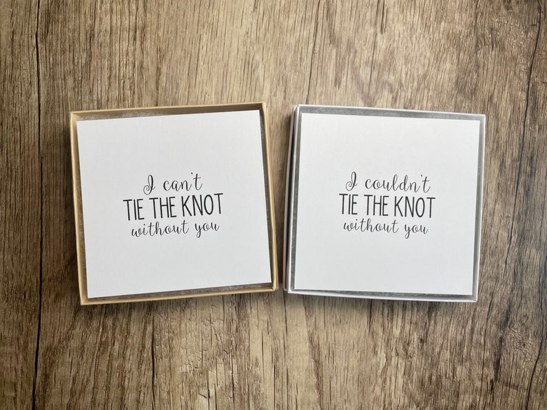 I couldnt tie the knot without you, bridesmaid proposal, kraft jewelry box, tie the knot, bracelet card, knot bracelet, bracelet card zdjęcie 5