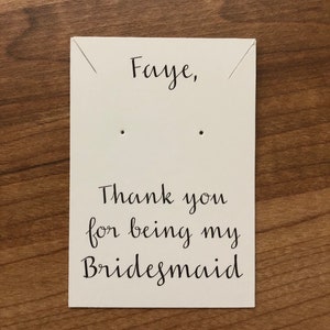 Thank you for being my bridesmaid, custom personalized bridesmaid proposal, earring card, kraft jewelry box, bridesmaid gift, tie the knot image 5