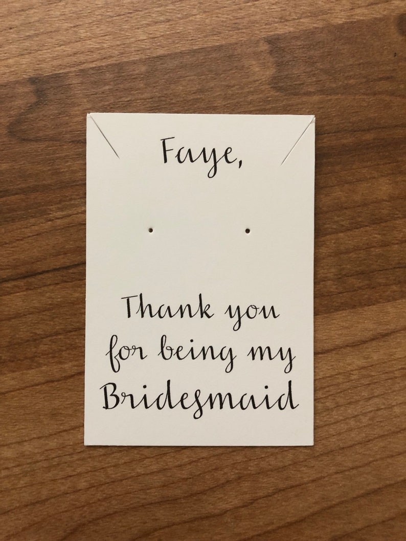 Thank you for being my bridesmaid, custom personalized bridesmaid proposal, earring card, kraft jewelry box, bridesmaid gift, tie the knot image 5