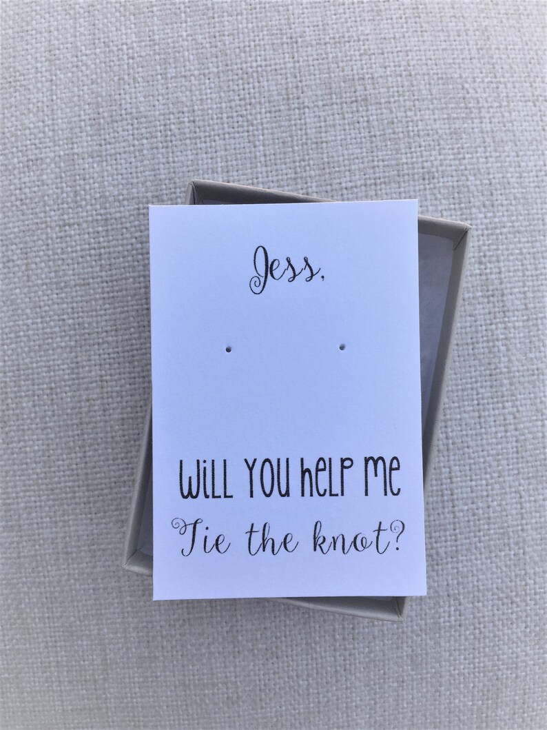 Will You Help Me Tie the Knot Card Earring Card Bridesmaid | Etsy