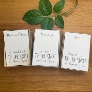 Ik zou niet kunnen trouwen zonder jou, voorstel voor een bruidsmeisje op maat, in het huwelijksbootje stappen, kraft-oorbellendoosje, bruidsgeschenk