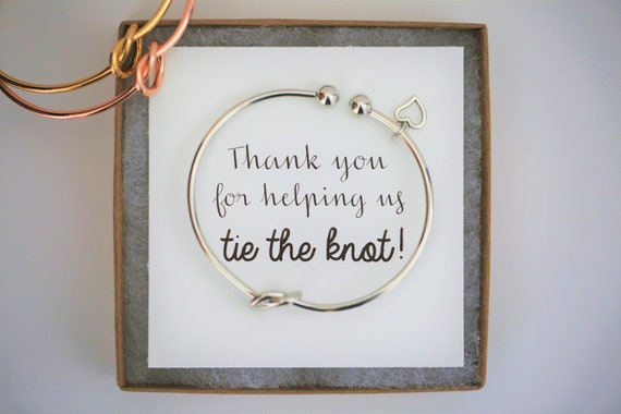Thank You for Helping Us Tie the Knot Bridesmaid Proposal Gold Tie the Knot Knot Bracelet Multiple Sets of Bridesmaid Bracelet Etsy UK