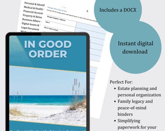 Estate Planning Organizer: End of Life Workbook (Word Docx)