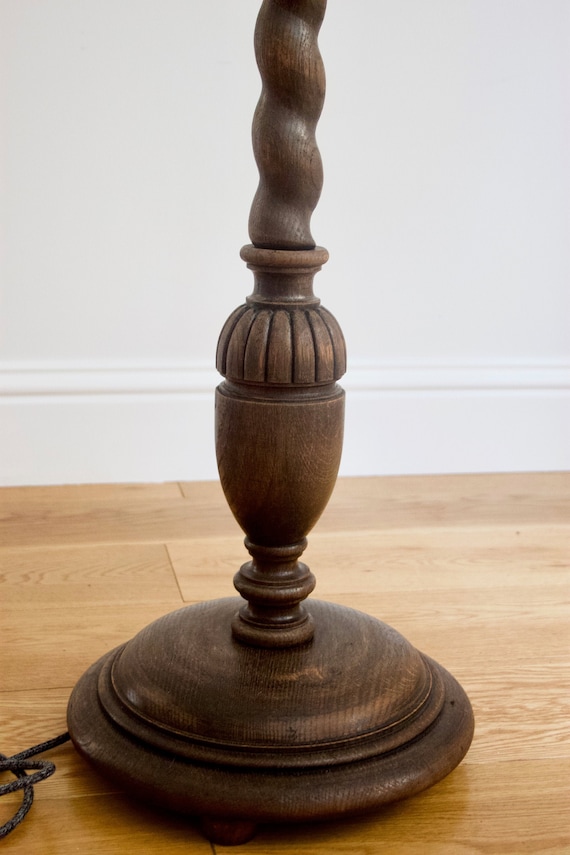 wooden barley twist floor lamp