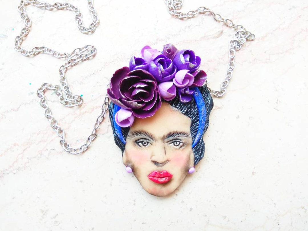 Frida Kahlo Necklace Pop Art Jewelry Painting Necklace Famous Art Etsy