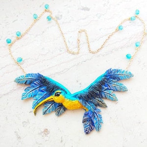 Bird Necklace Hummingbird Pendant Summer Jewelry