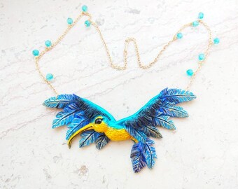 Bird Necklace Hummingbird Pendant Summer Jewelry