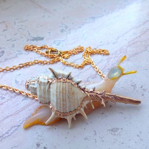 Snail necklace Slug pendant pet