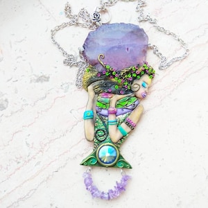 Klimt necklace woman figure fantasy jewelry