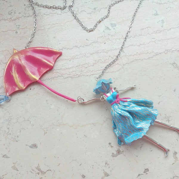 Puppe Anhänger Kette Regenschirm Mary Poppins