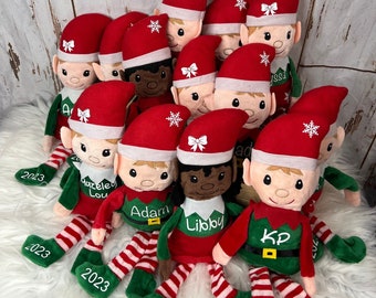 Personalized Christmas Elf- Plush Elf with name and year- Keepsake