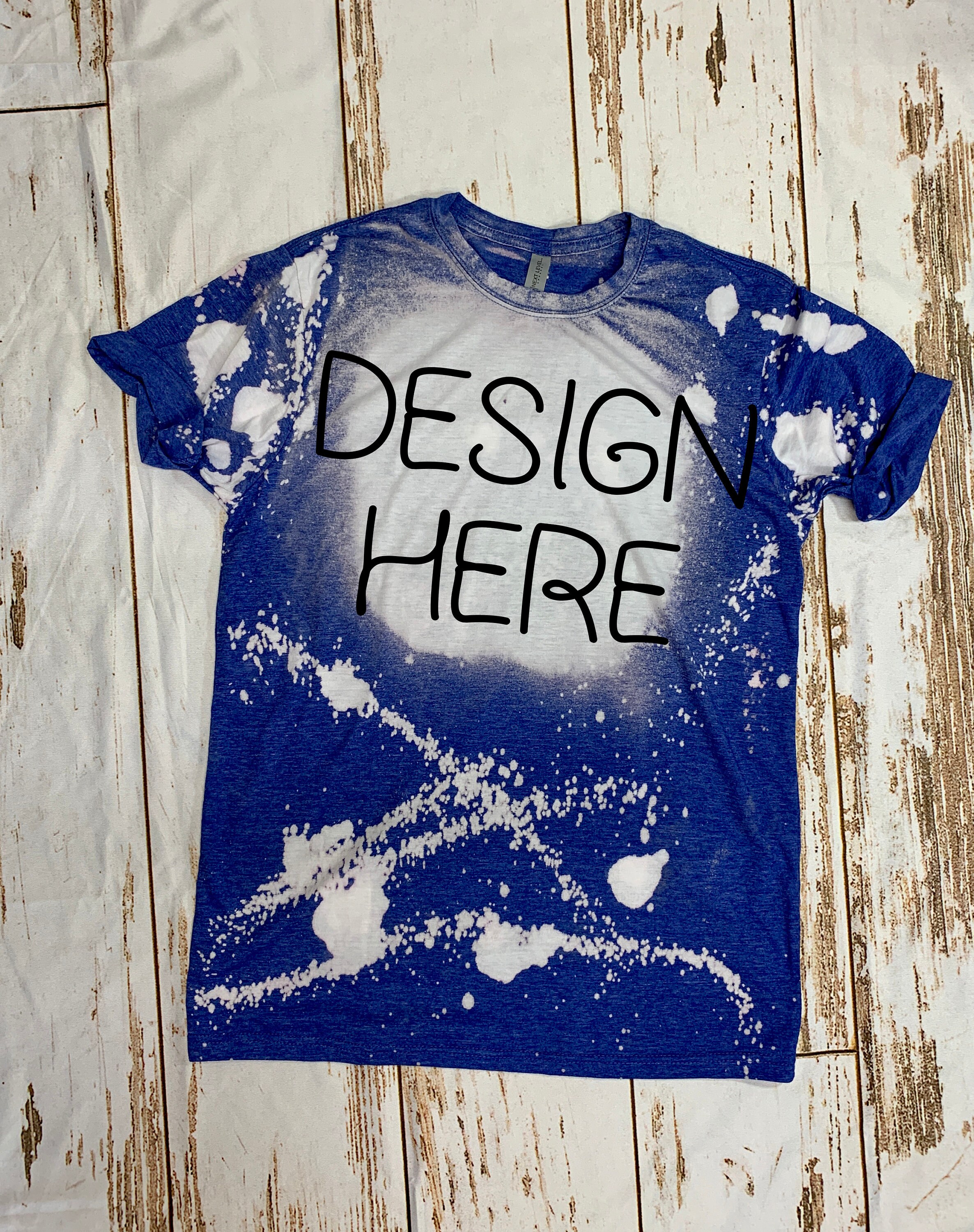 Download Bleached T-shirt mock up Next Level Royal Blue Digital | Etsy