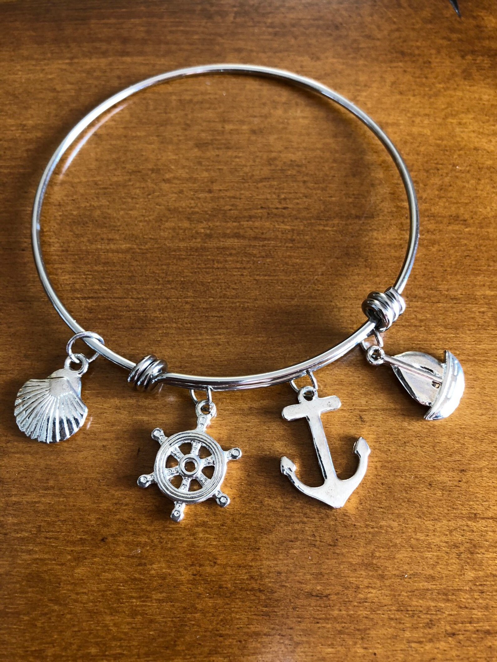 Nautical Charm Bracelet, Sailing Charm Bracelet, Ocean Charm Bracelet