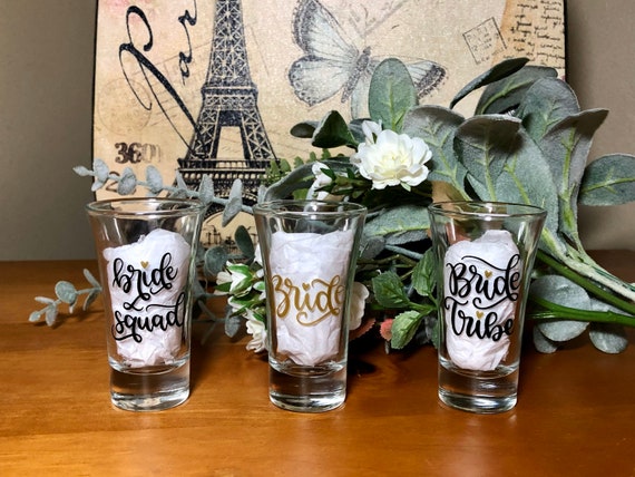 Bridal Party Shot Glasses, Personalized Shot Glass, Bachelorette Party Shot Glasses, Groomsmen Shot Glasses, Bridesmaid Shot Glasses