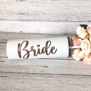 Bride Tumbler, Bridesmaid Tumbler, Maid of Honor Tumbler, Personalized Name Tumbler, Bride Gift, Bridal Party Gift