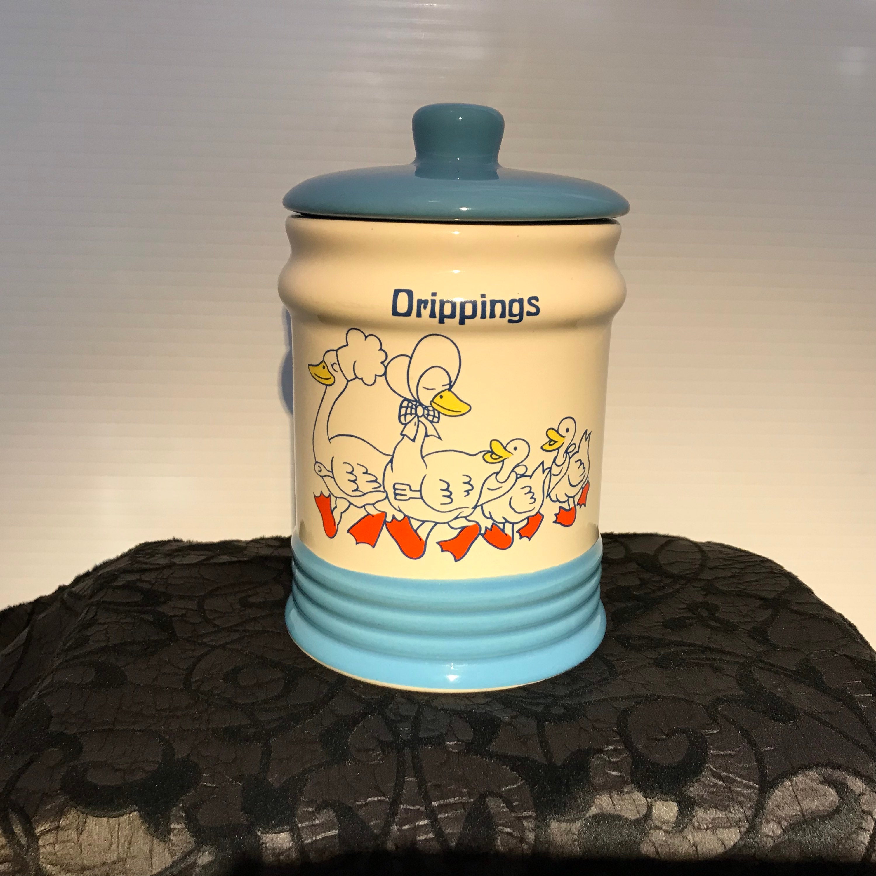 Grease Jar, Drippings Jar, Pottery, Ceramic, Drippings Container