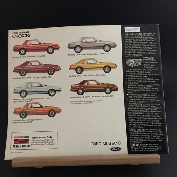 Ford Mustang Folleto de ventas folleto del mustang 1980 en venta argentina Ford Mustang Folleto de ventas folleto del