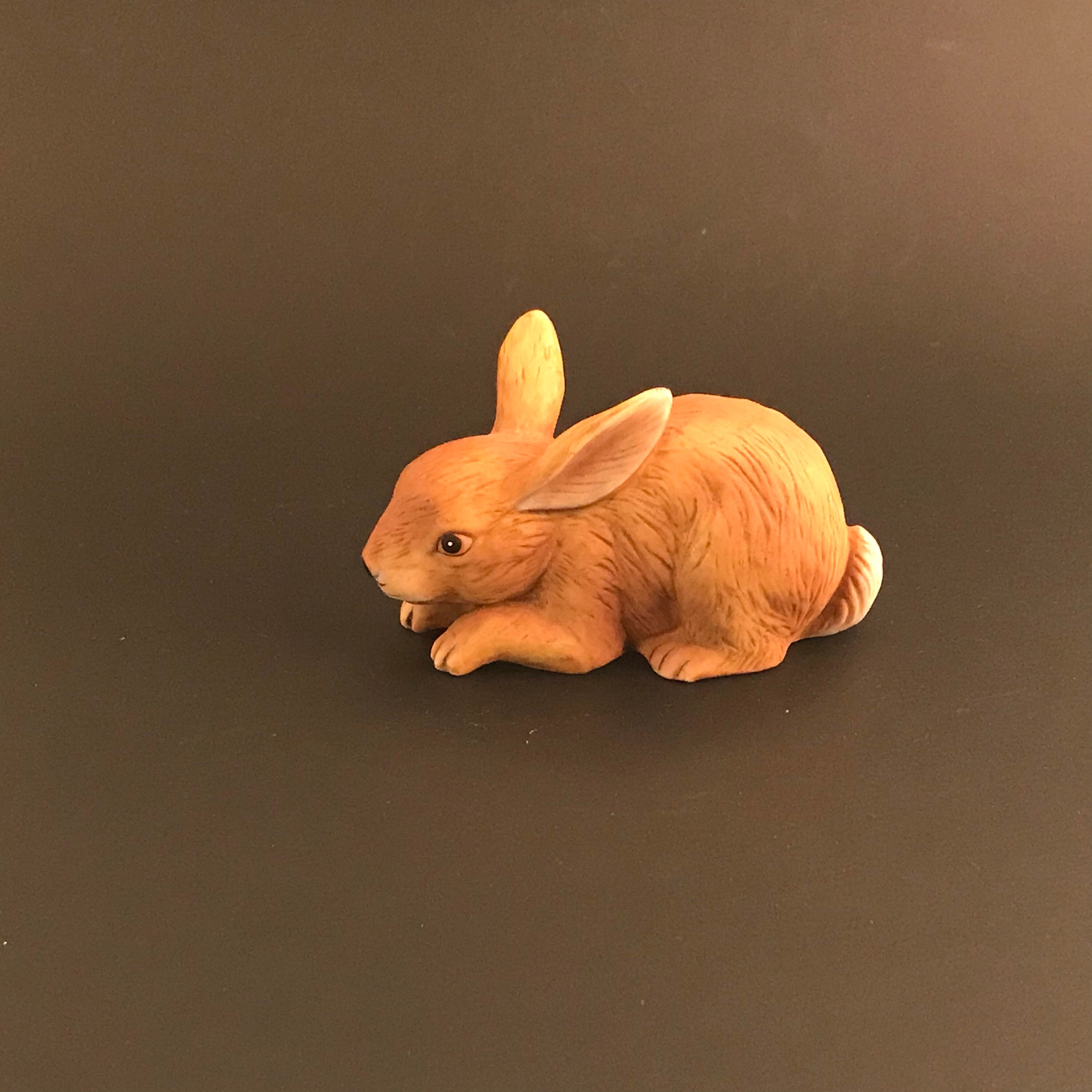 Vintage 80s Bunny Rabbit Figurine Bisque Porcelain Ceramic | Etsy