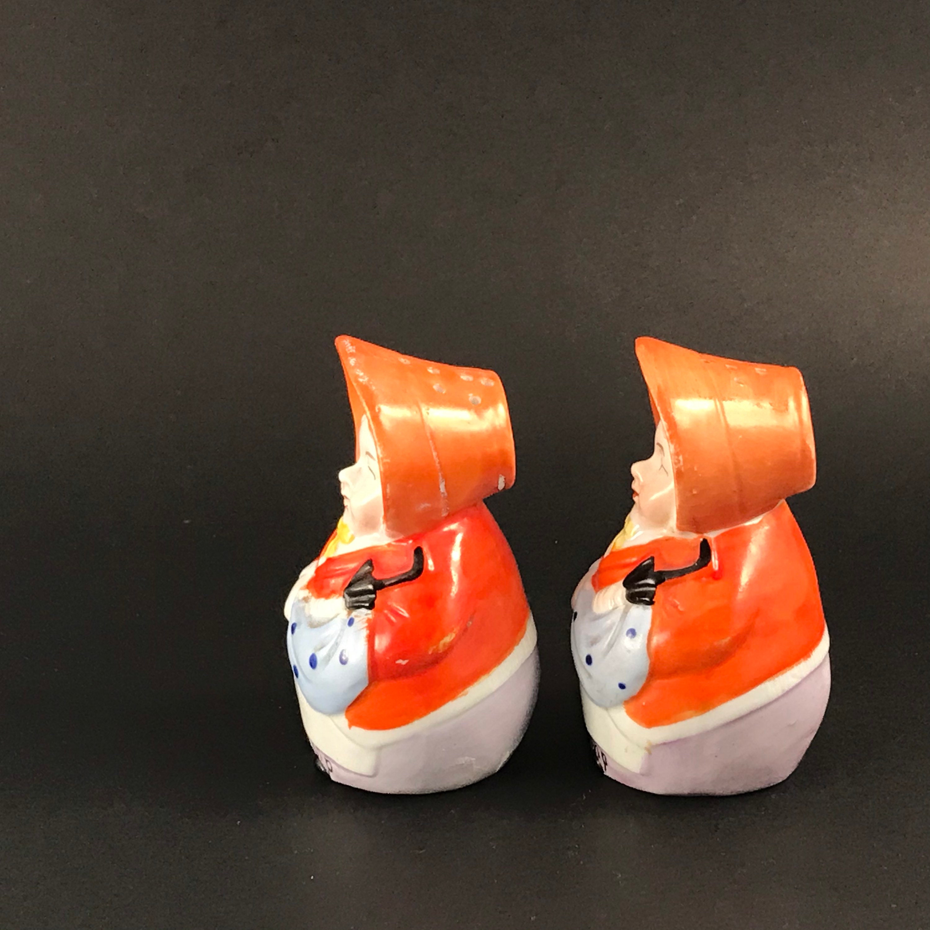 Vintage 40s Kitchen Salt and Pepper Shakers Mrs. Gamp Etsy