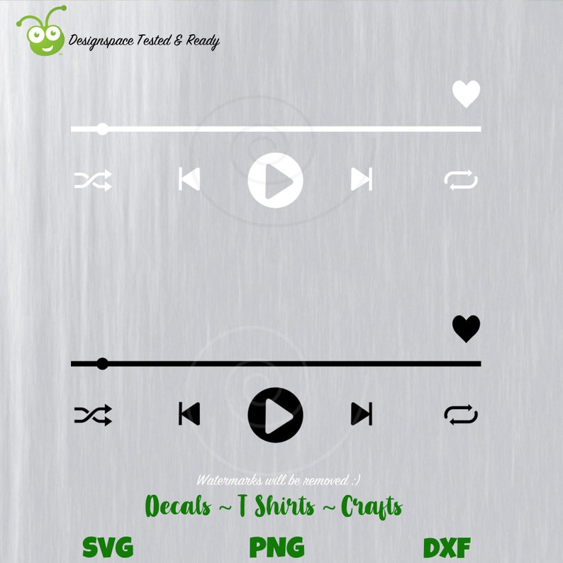Download Music Player SVG Spotify Song Buttons Spotify SVG Glass | Etsy