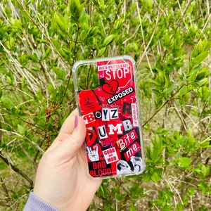Boys Are Dumb Red & Black Collage Phone Case Insert