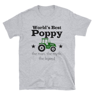 World&#39;s Best Poppy / Tractor / Gift / Grandpa / Grandy / Dad / Father&#39;s Day / Grandparents Day / John Deere / Farmer / Pa  / Personalized