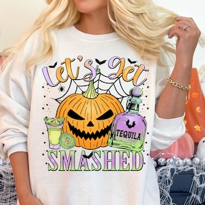 Let's Get Smashed PNG, téléchargement numérique, sublimation, sublimer, Halloween, citrouille, tequila, alcool, alcool,