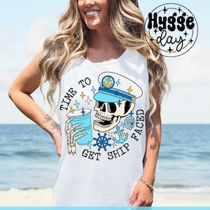 Ship Faced Skull PNG: Funny Cruise Vacation Design (Digital Download)