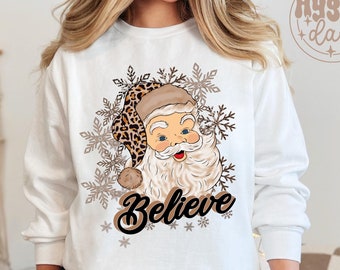 Believe png, Sublimation PNG, Christmas, Santa, Cheetah, Leopard, Christmas tree, buffalo plaid, sublimate, download