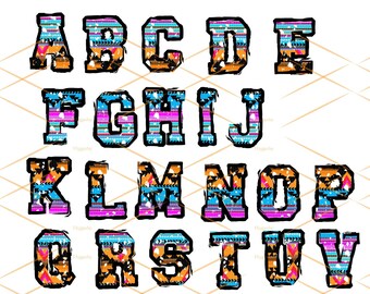Distressed Serape Font, Texas Letters, Grunge Font, Cinco de Mayo, Decorative Letters, Sublimate Letters, Funky letters