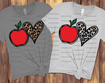 Heart Apple Svg Etsy