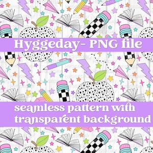 Seamless Zurück in die Schule PNG, digitaler Download, Papier, Sublimieren, Schüler, Lehrer, Hintergrund, Stoff, Checker, Dalmatiner, Bleistift, trendy