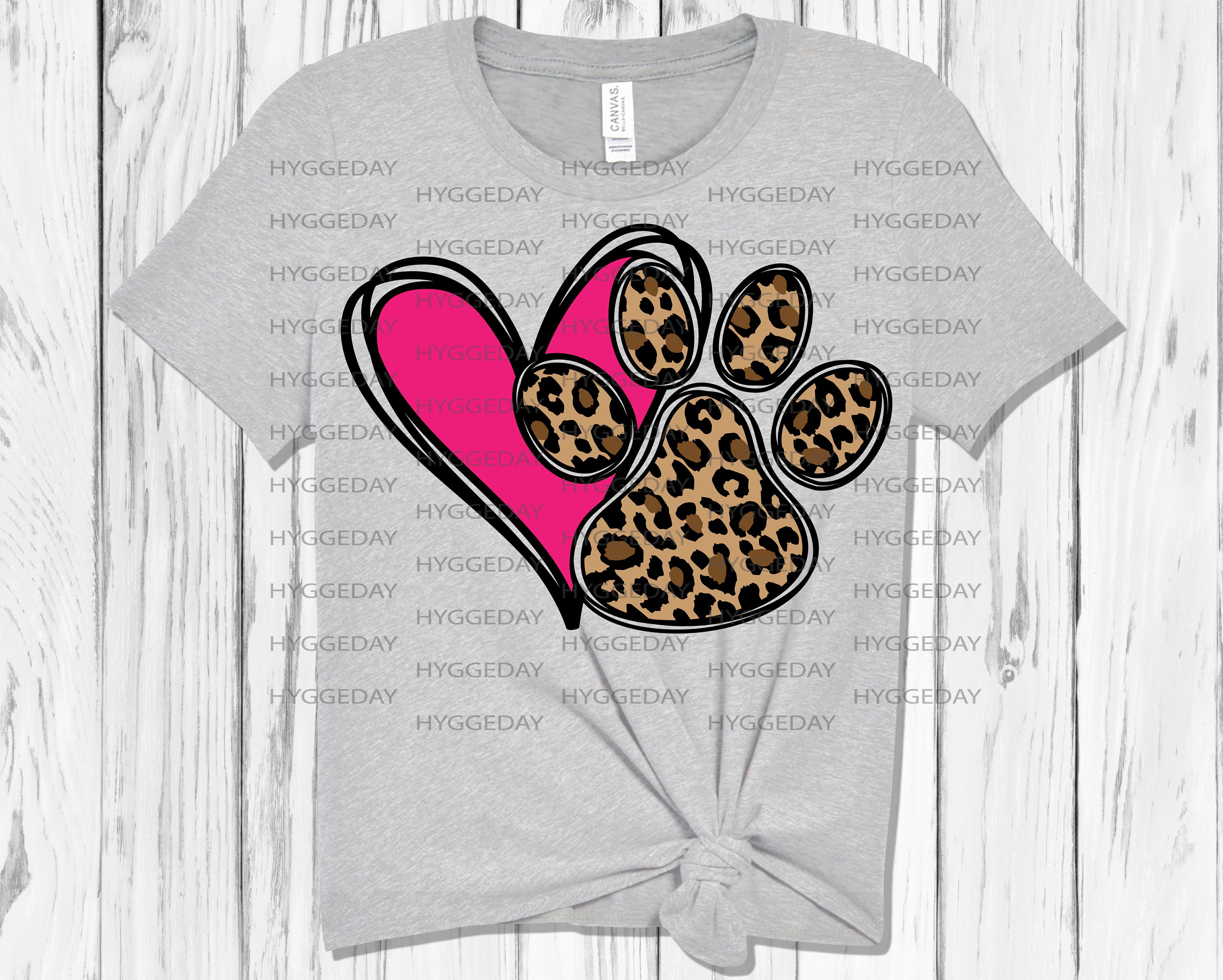 Heart With Leopard Paw Print Svg Dxf Png Game Day Team - Etsy