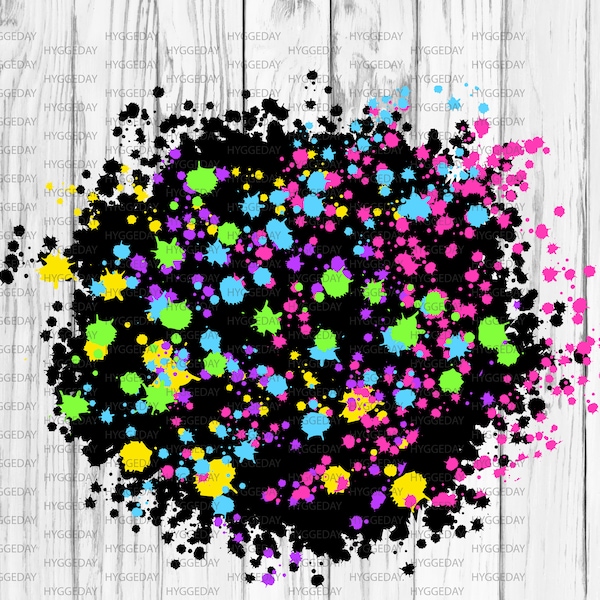 Splatter Background Png, Sublimate Download, Background Splash, Paint Drops, Neon, Bleached,