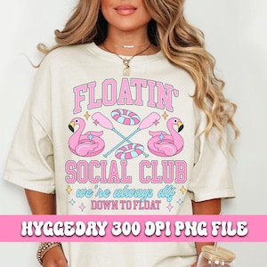 Floatin' Social Club PNG: Flamingo Lake Vacation Design (Digital Download)