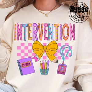 Intervention PNG, téléchargement numérique, sublimation, sublimation, appréciation de la conception de chemise noeud coquette à carreaux enseignant de la rentrée lire