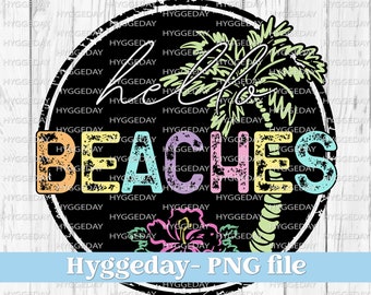Summer PNG, Digital Download, Sublimation, hibiscus, beach, sun, vacation, sublimate