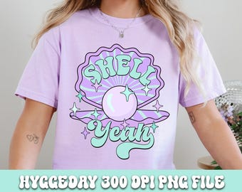Shell Yeah PNG: Retro Clam Pearl Design (Digital Download)
