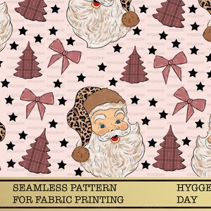 Nahtlose Weihnachten Png, Digitales Papier, digitaler Download, Becher, Weihnachtsmann, Weihnachtsbäume, kariert, Hintergrund, Stoffdruck
