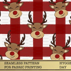 Nahtlose Weihnachten Png, Digital Papier, Weihnachtsmann, Rentier Kinder, kariert, Schneeflocken, Hintergrund, Stoffdruck