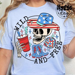 Wild and Free PNG: 4th of July Cowboy Skull (Digital Download)