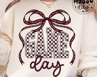 Game Day PNG: Maroon Football, School Spirit Design (Digital Download