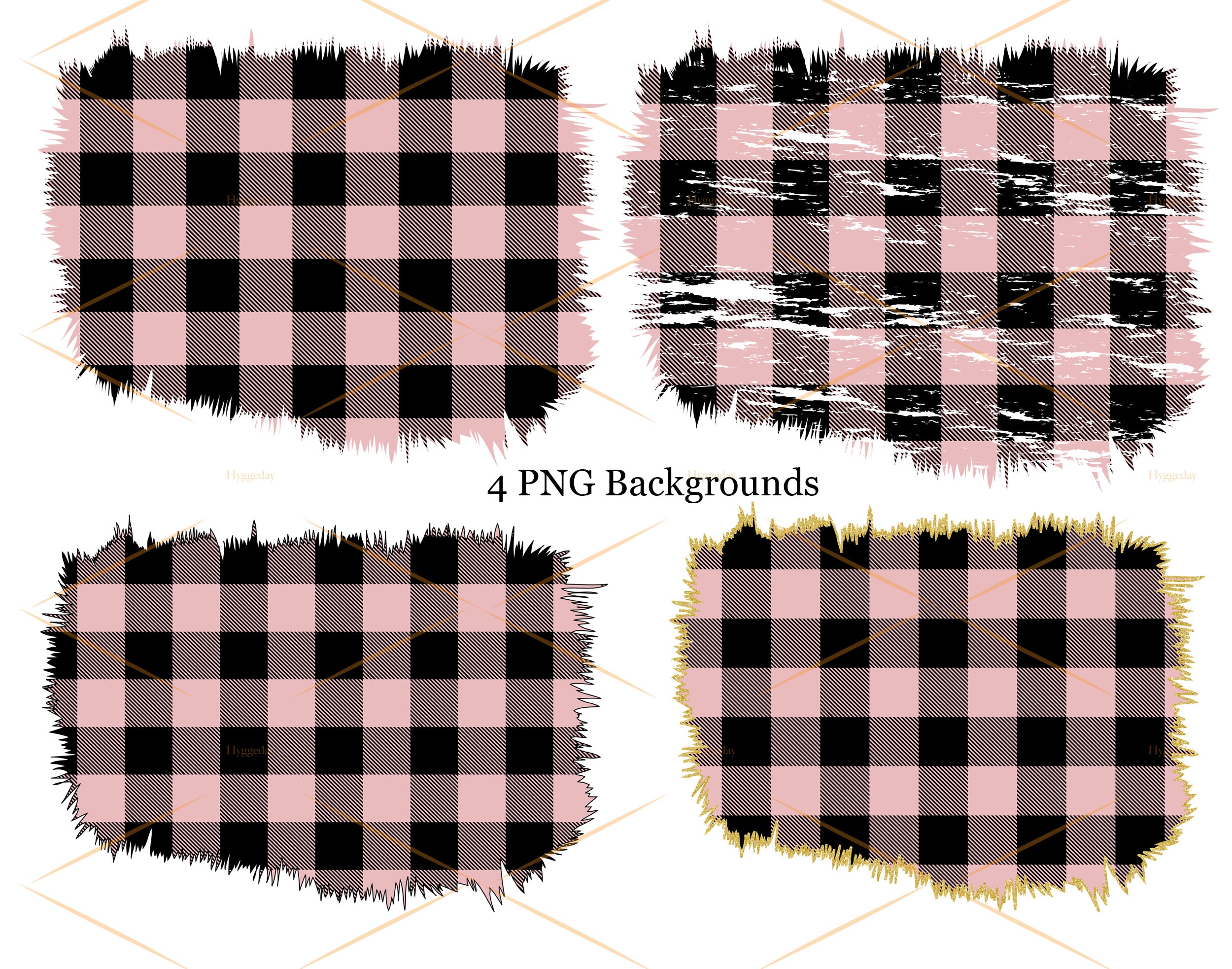 Pink Buffalo Plaid Background PNG Distressed Splash Etsy