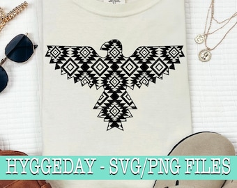 Aztec Thunderbird Svg Dxf Png, boho svg, tribal, pattern, western svg, decorative, digital download, cut file, sublimate, silhouette