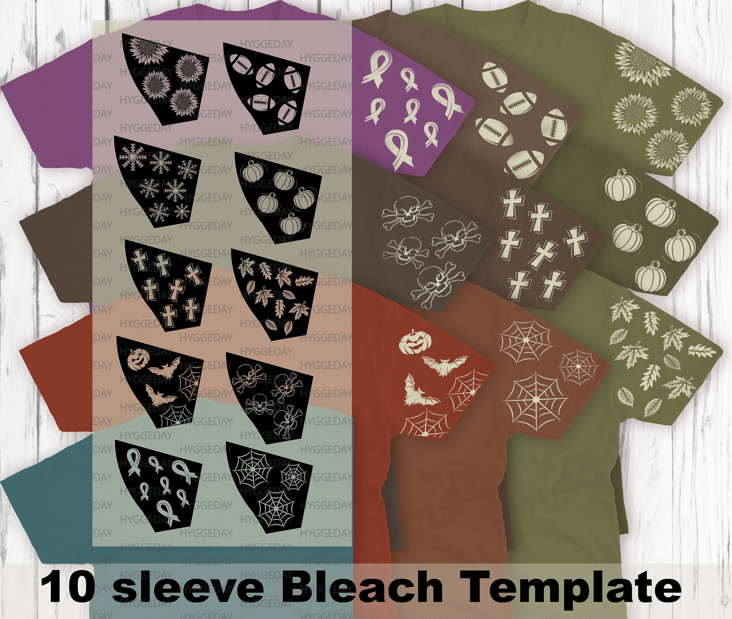 Digital Bleach Templates Bundle SVG & PNG Fall Autumn Etsy